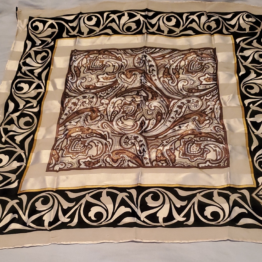 Mary Kay Elige Vintage Paisley and Floral Silk Scarf